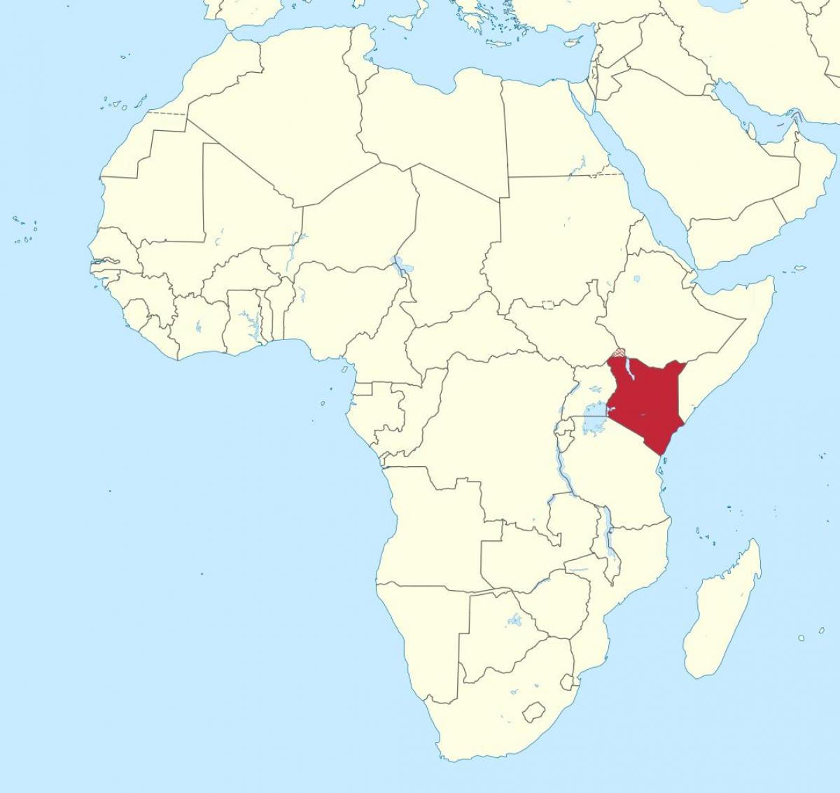 карта Африки, показуючи Кенії