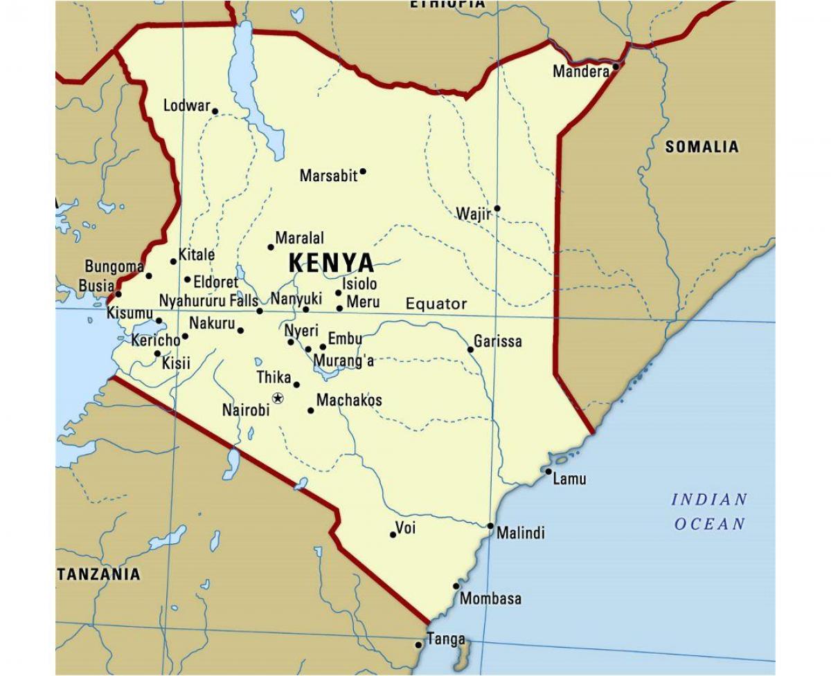 екваторі в Кенії карті