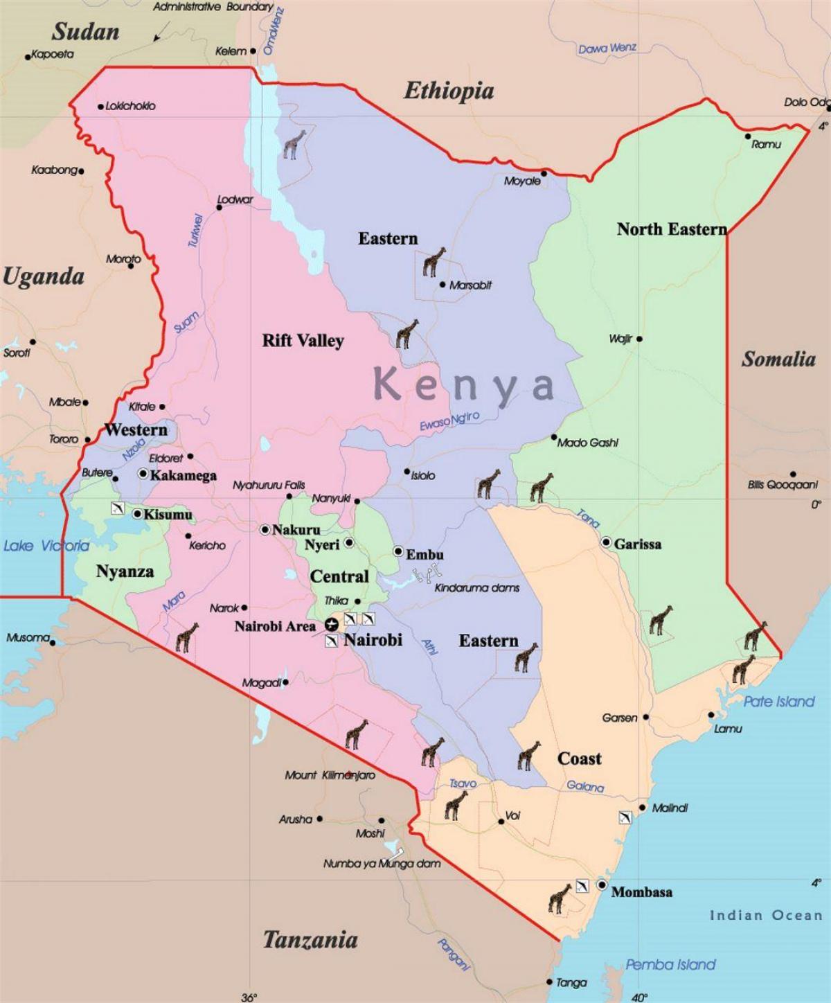 карта Кенії