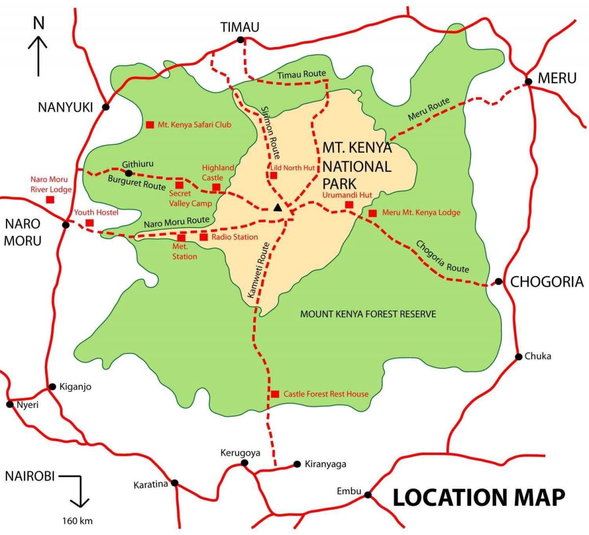 карта гора Кенія