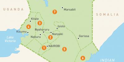 Карта Кенії показує провінціях