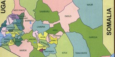 Округах Кенії на карті