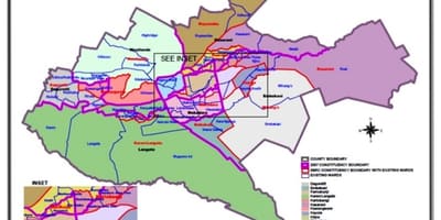 Межі виборчих округів Кенії на карті