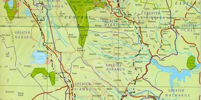 Карта центральній Кенії